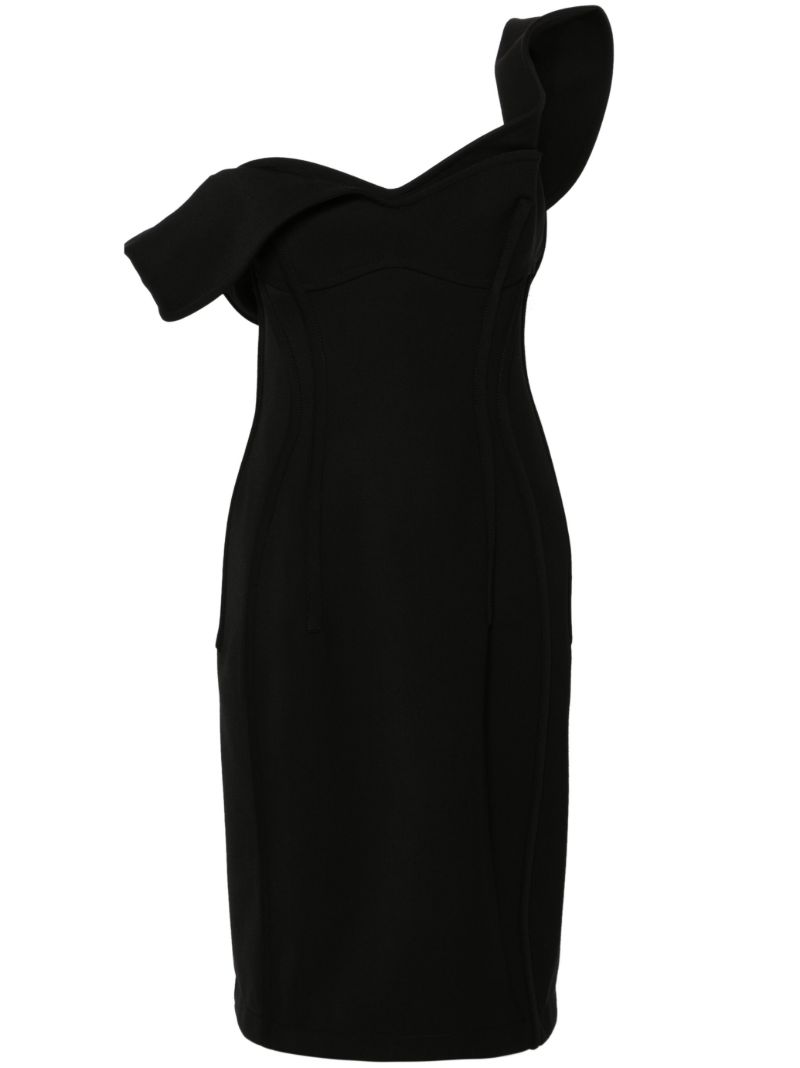 Black Off-shoulder Midi Dress