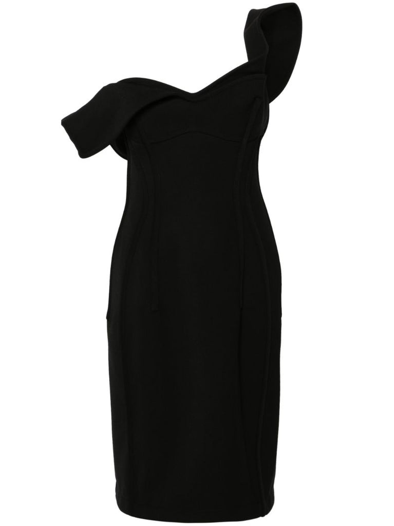 Black Off-shoulder Midi Dress