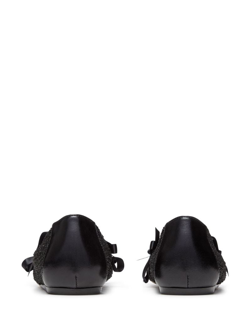 Black Bell Charm Crochet Ballerina Shoes