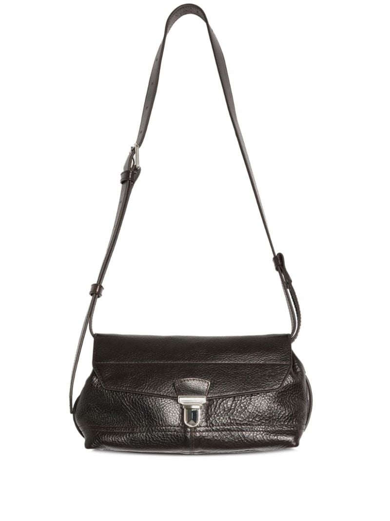 Brown Gear Small Leather Shoulder Bag