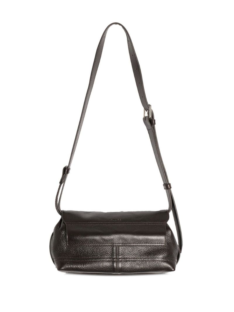 Brown Gear Small Leather Shoulder Bag