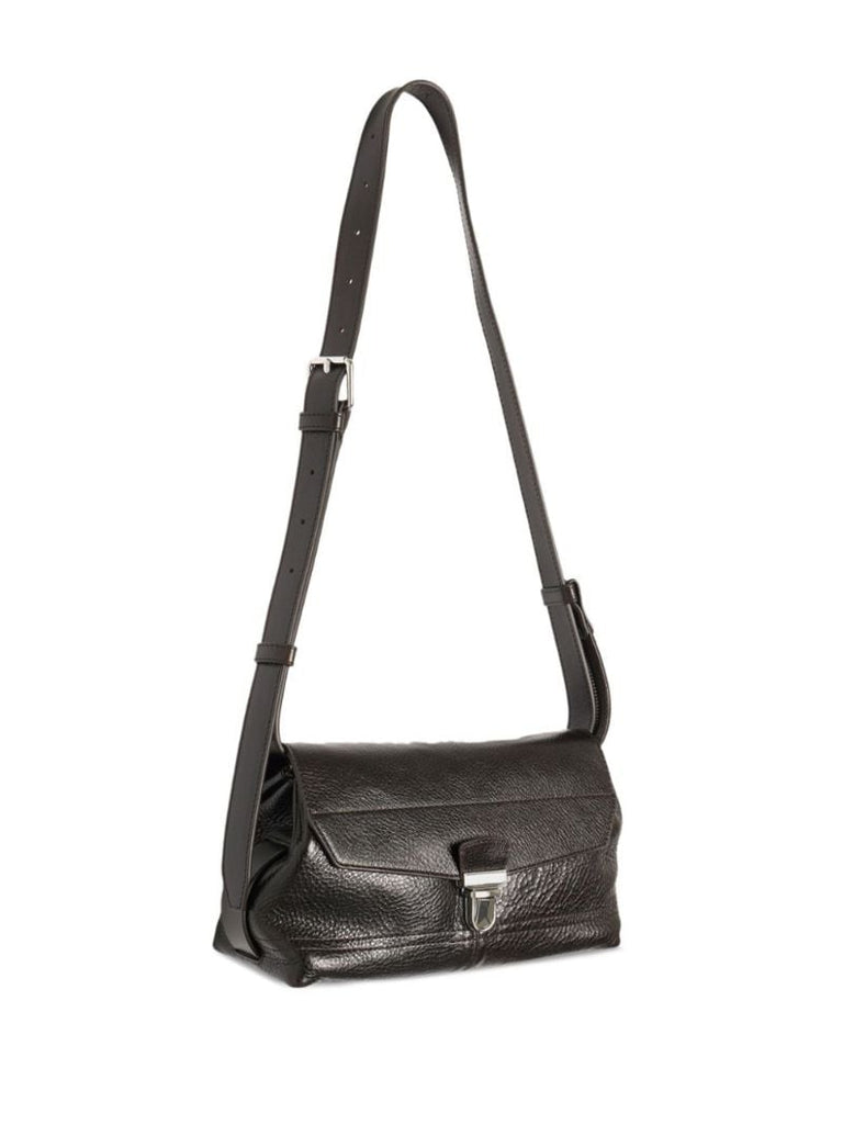 Brown Gear Small Leather Shoulder Bag
