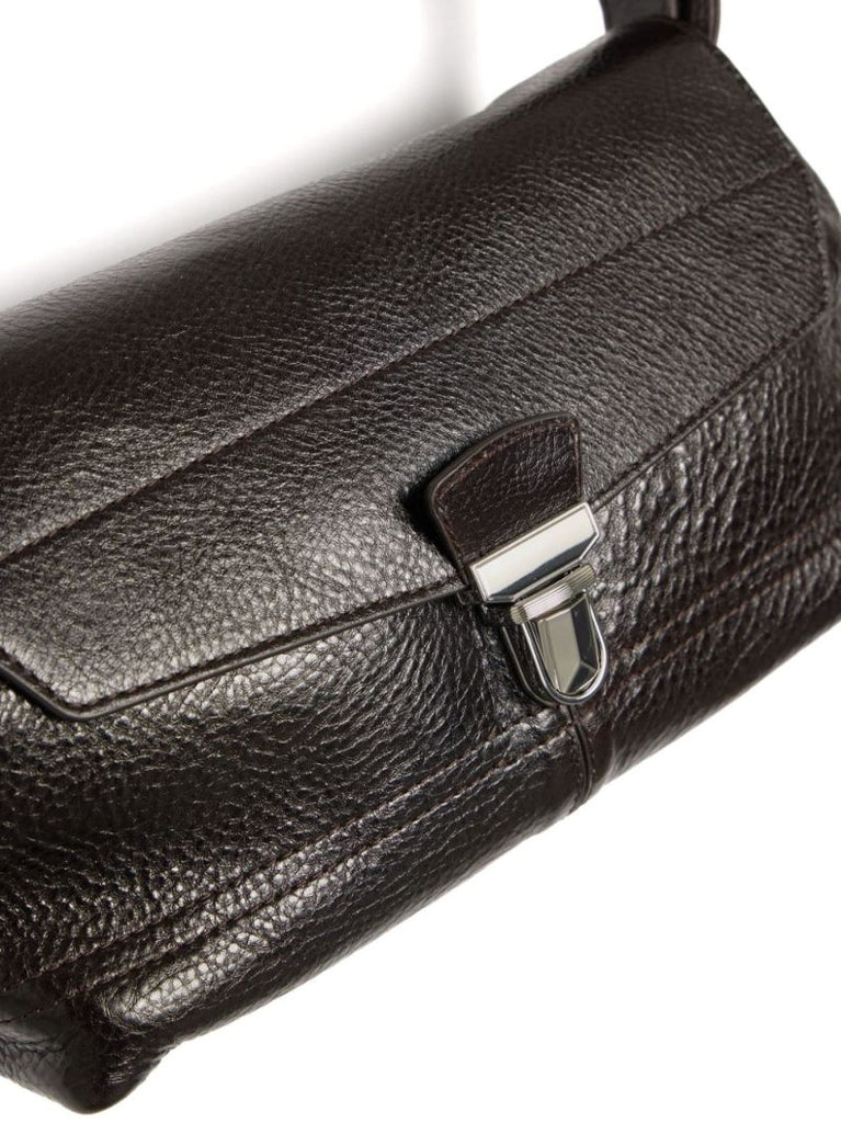 Brown Gear Small Leather Shoulder Bag