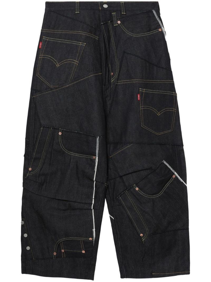 X Levi's Blue Patchwork Wide-leg Jeans