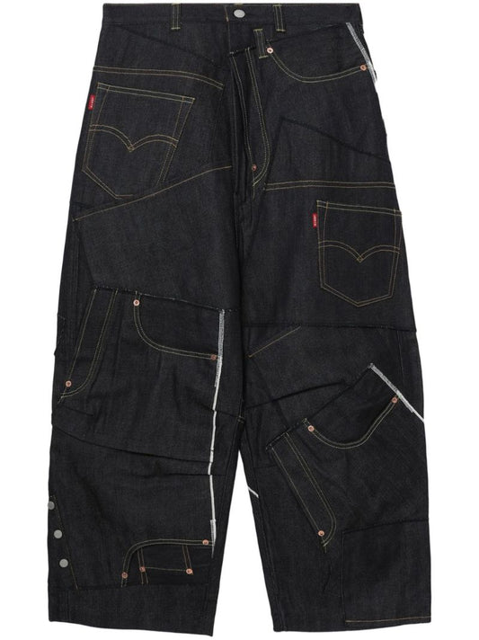 X Levi's Blue Patchwork Wide-leg Jeans