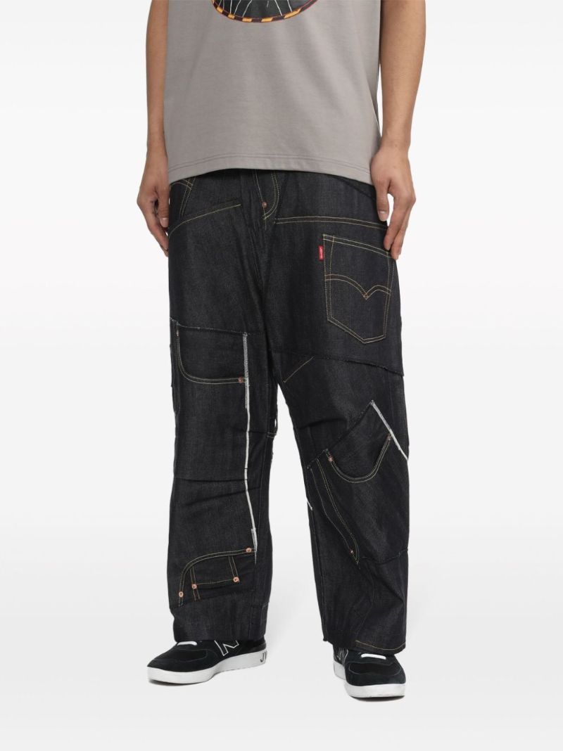 X Levi's Blue Patchwork Wide-leg Jeans
