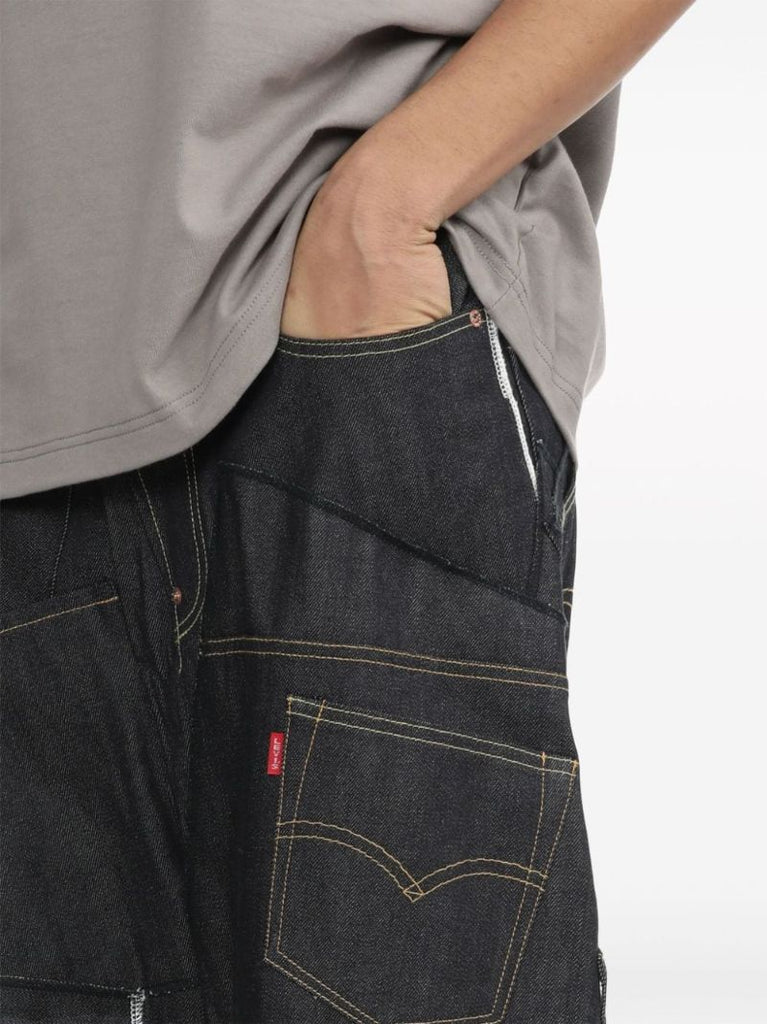 X Levi's Blue Patchwork Wide-leg Jeans