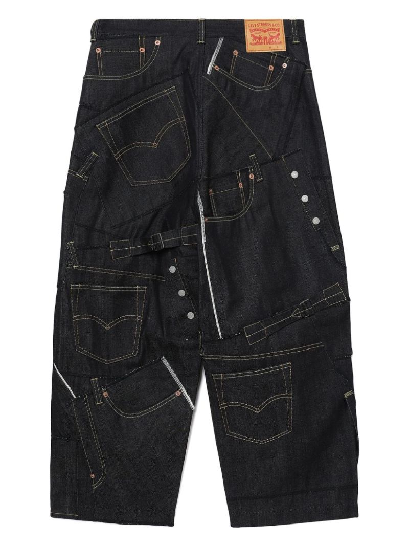 X Levi's Blue Patchwork Wide-leg Jeans