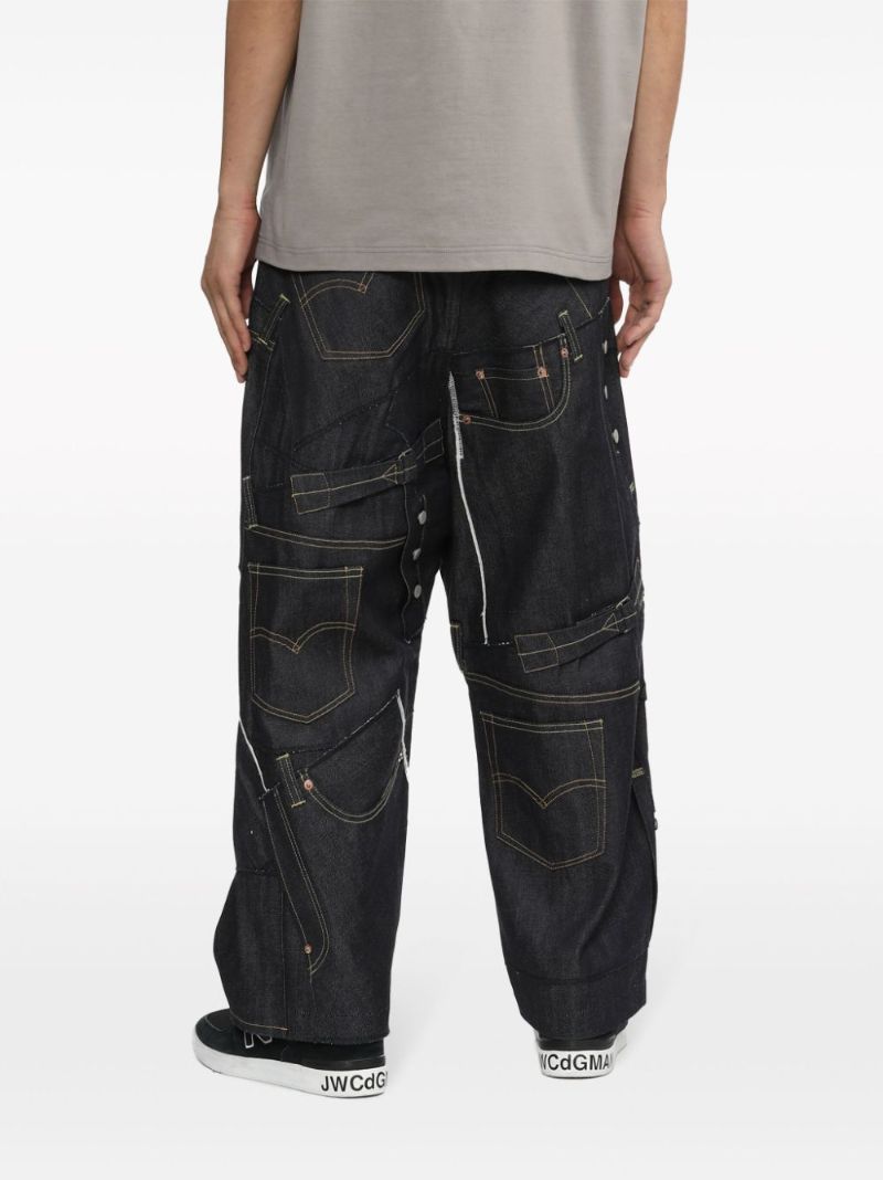 X Levi's Blue Patchwork Wide-leg Jeans