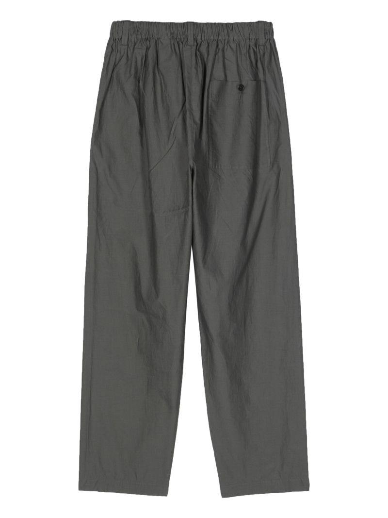 Grey Poplin Straight Leg Trousers