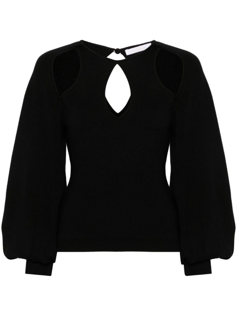Black Cut-out Sweater