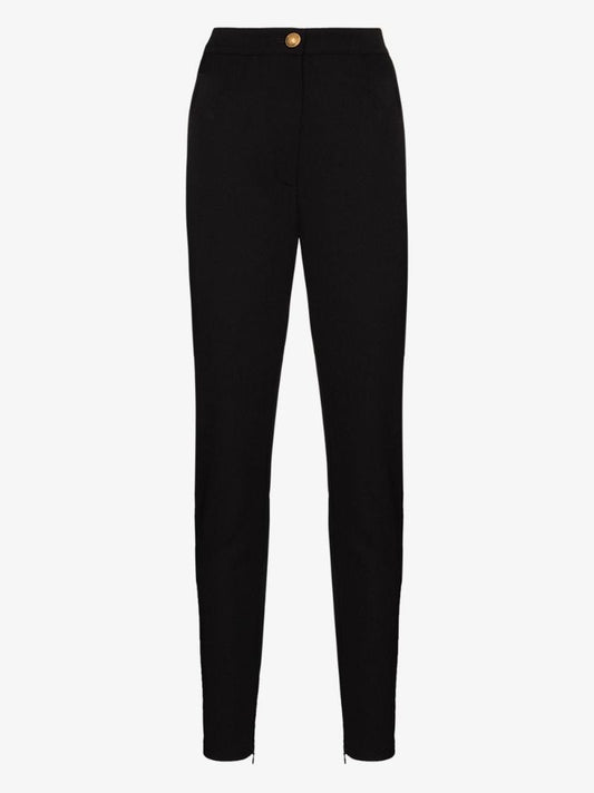 Black Slim Wool Trousers