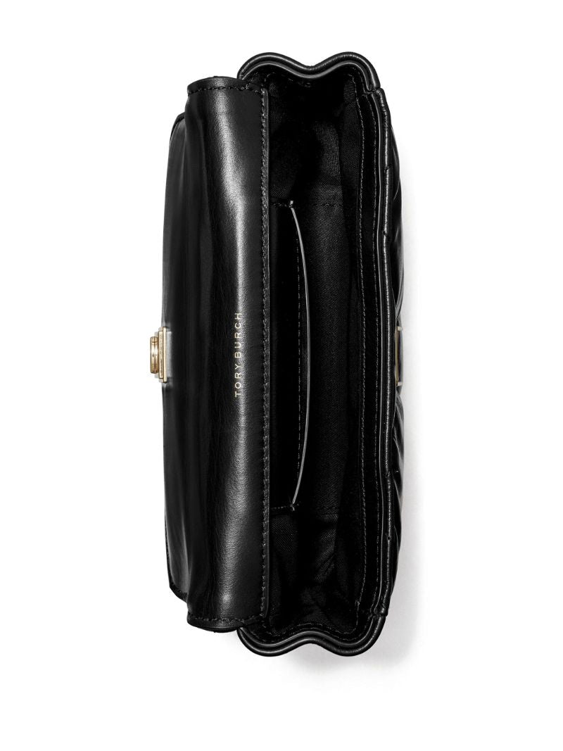 Black Kira Diamond Quilt Shoulder Bag