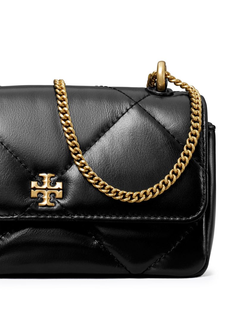 Black Kira Diamond Quilt Shoulder Bag