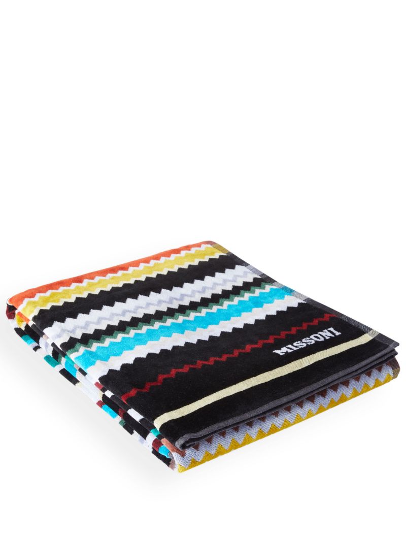 Black Curt Cotton Beach Towel