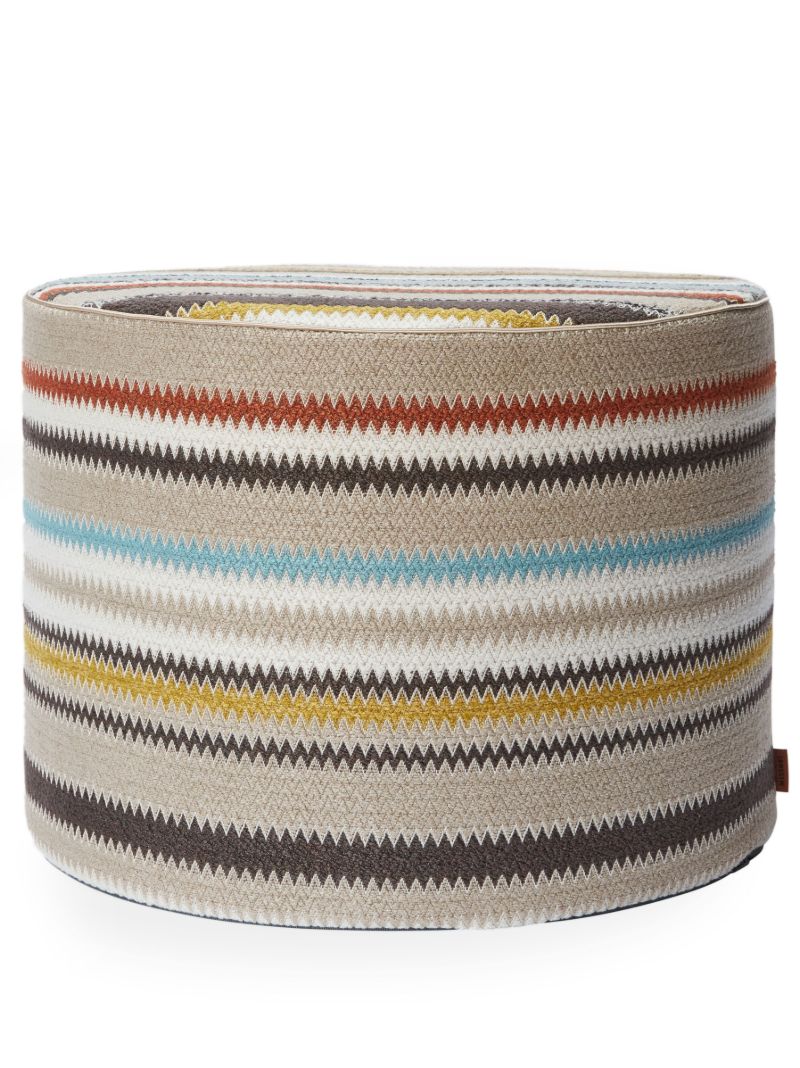 Multicolour Blurred Zigzag Pouf