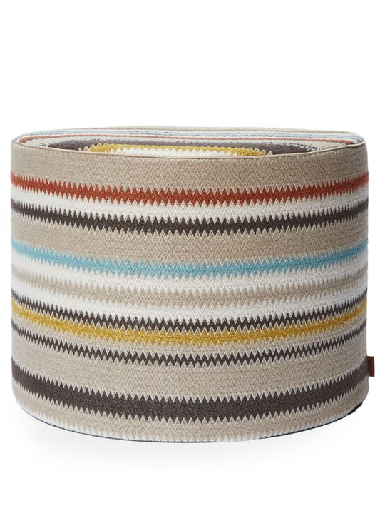 Multicolour Blurred Zigzag Pouf