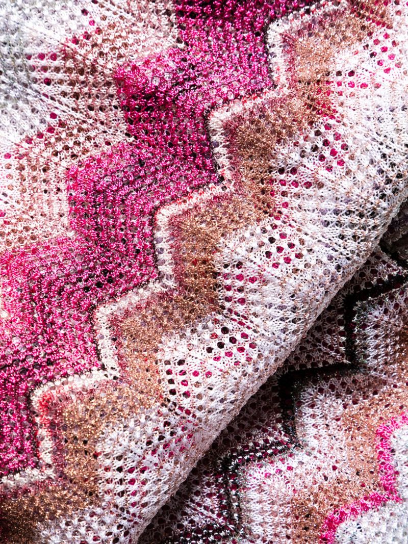 Pink Knitted Wave Mini Dress