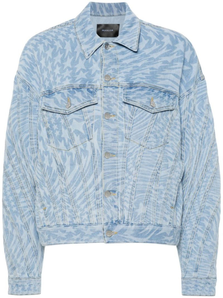 Blue Star-print Denim Jacket