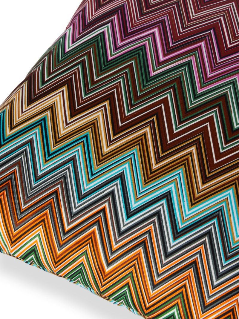 Pink Jarris Zigzag Cotton Cushion