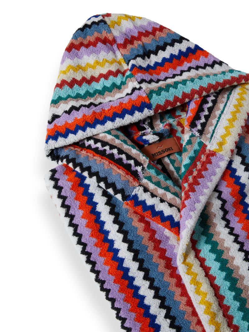 Pink Zigzag Cotton Bathrobe