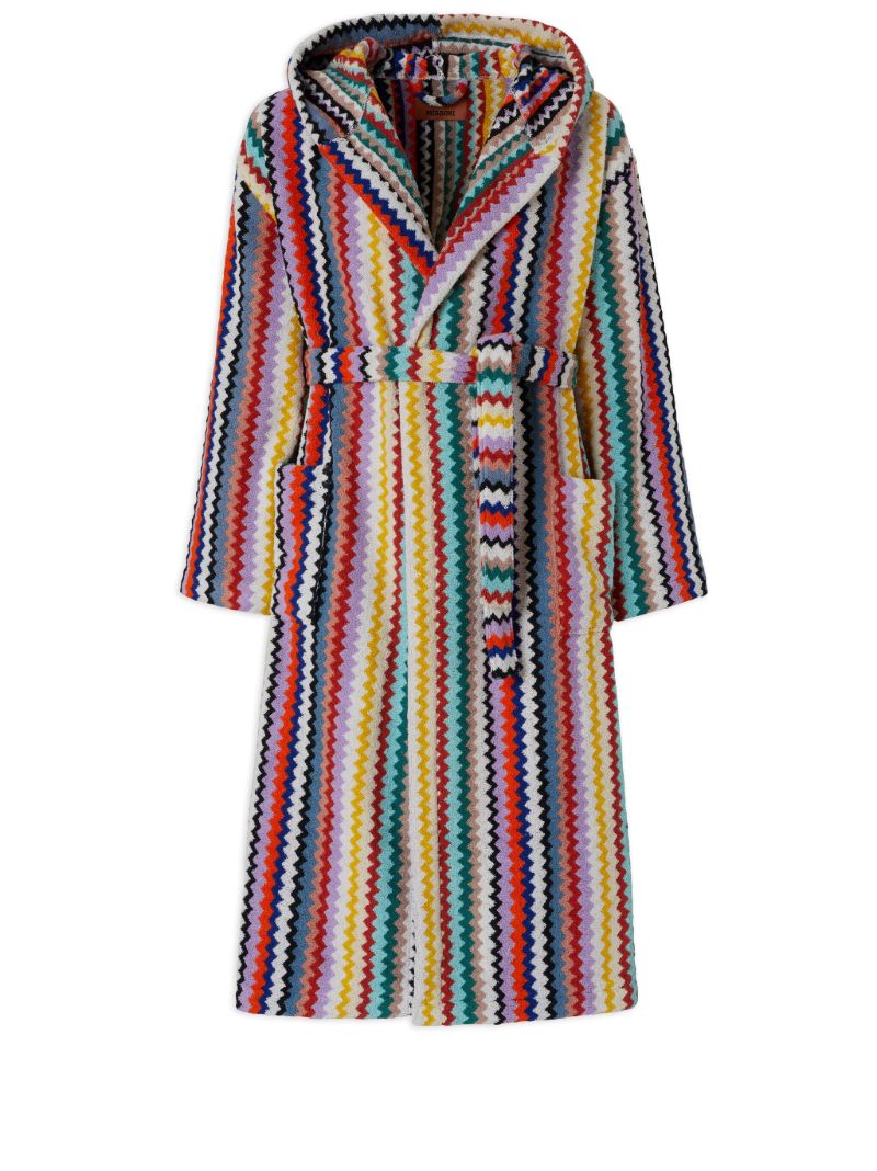Pink Zigzag Cotton Bathrobe