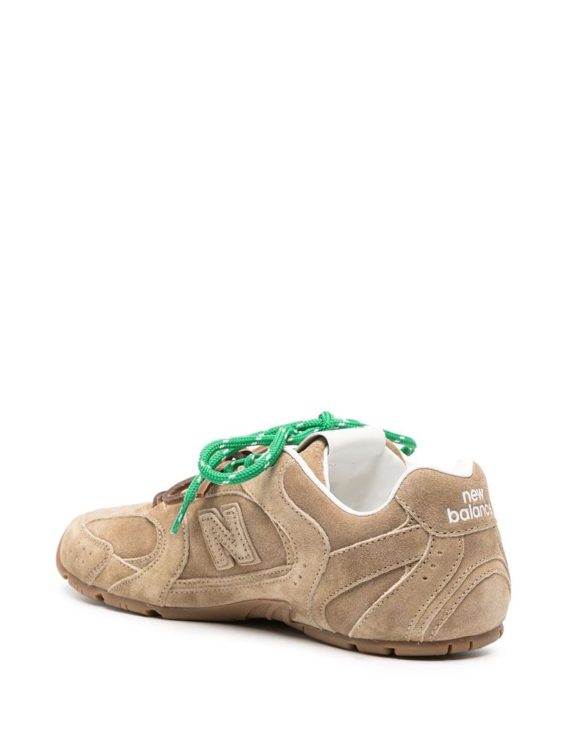 Brown Logo Patch Suede Sneakers