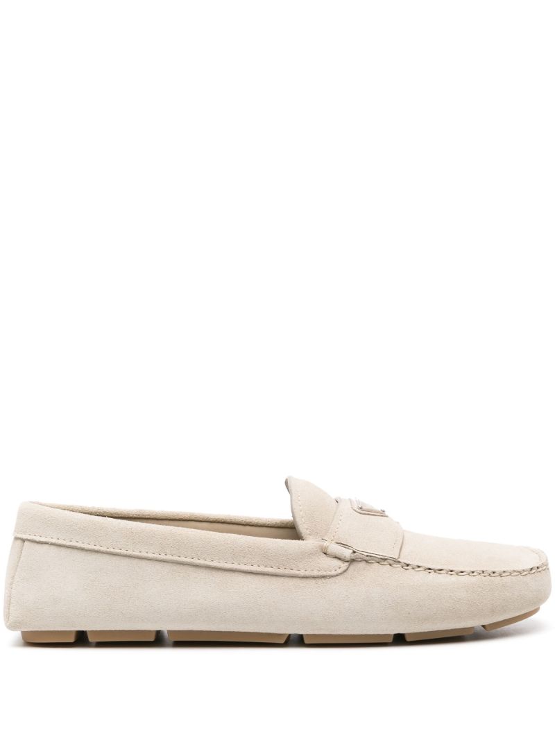 Beige Leather Driving Shoes
