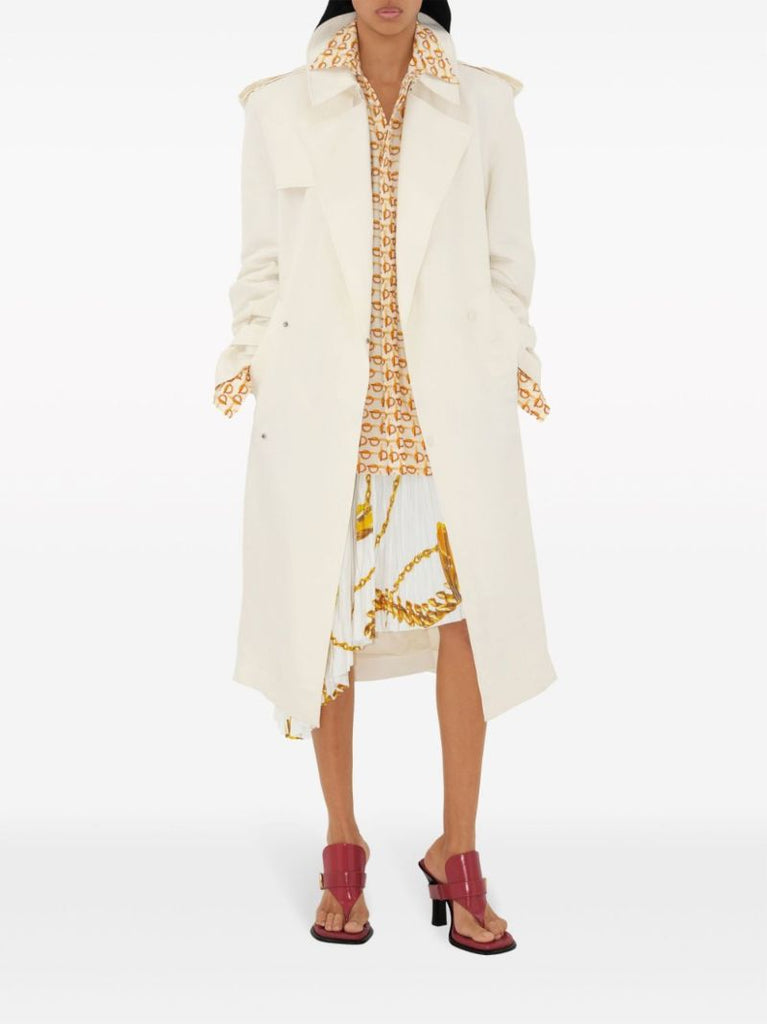 White Shield Hardware Pleated Skirt