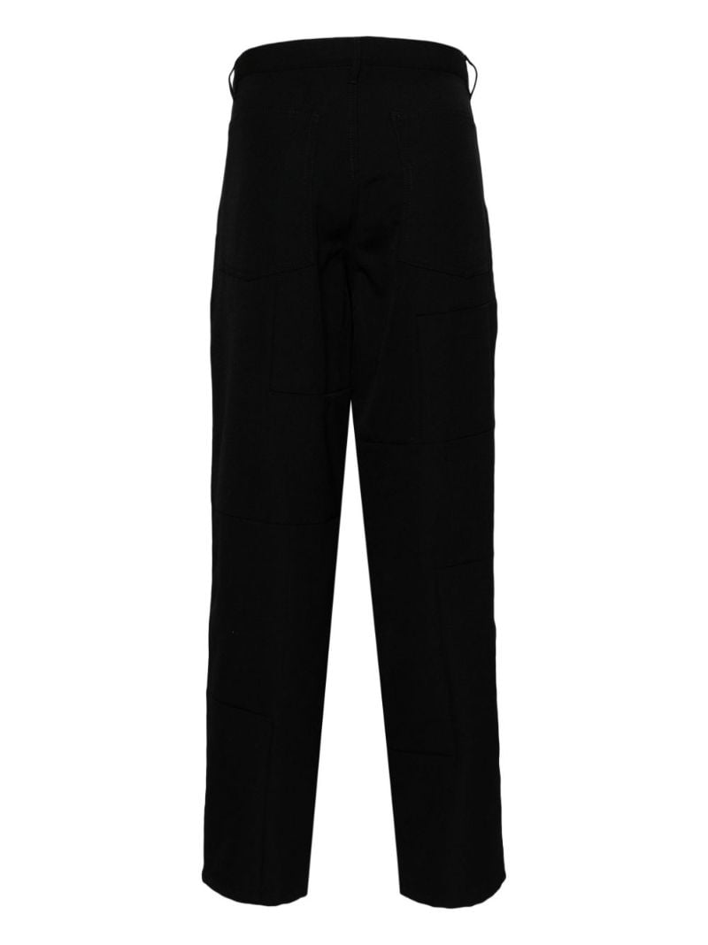 Black Tapered Wool Gabardine Trousers