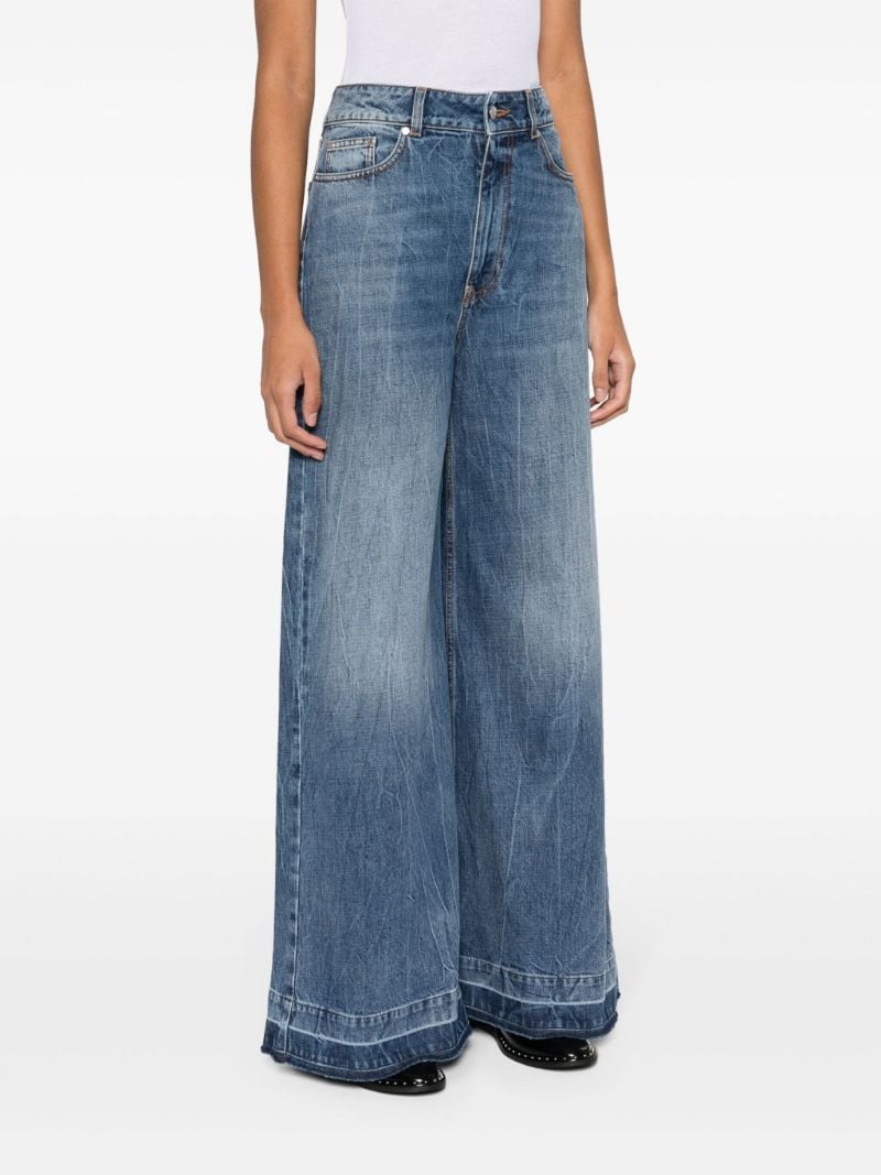 Blue High-rise Wide-leg Jeans