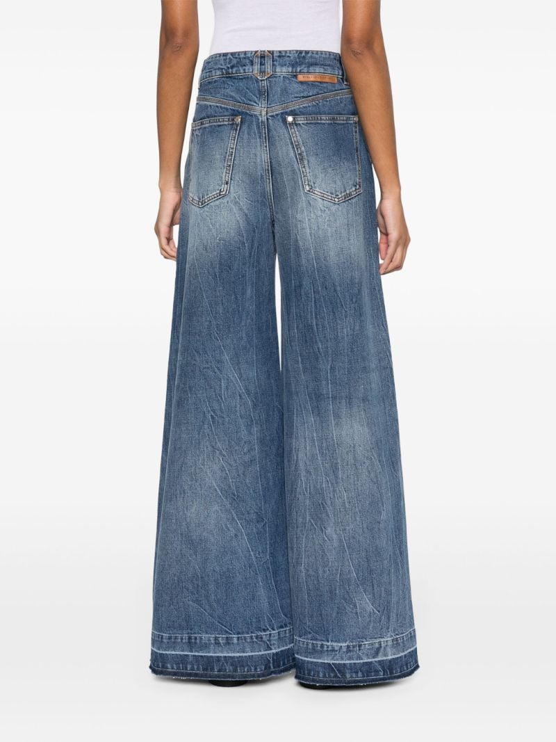 Blue High-rise Wide-leg Jeans