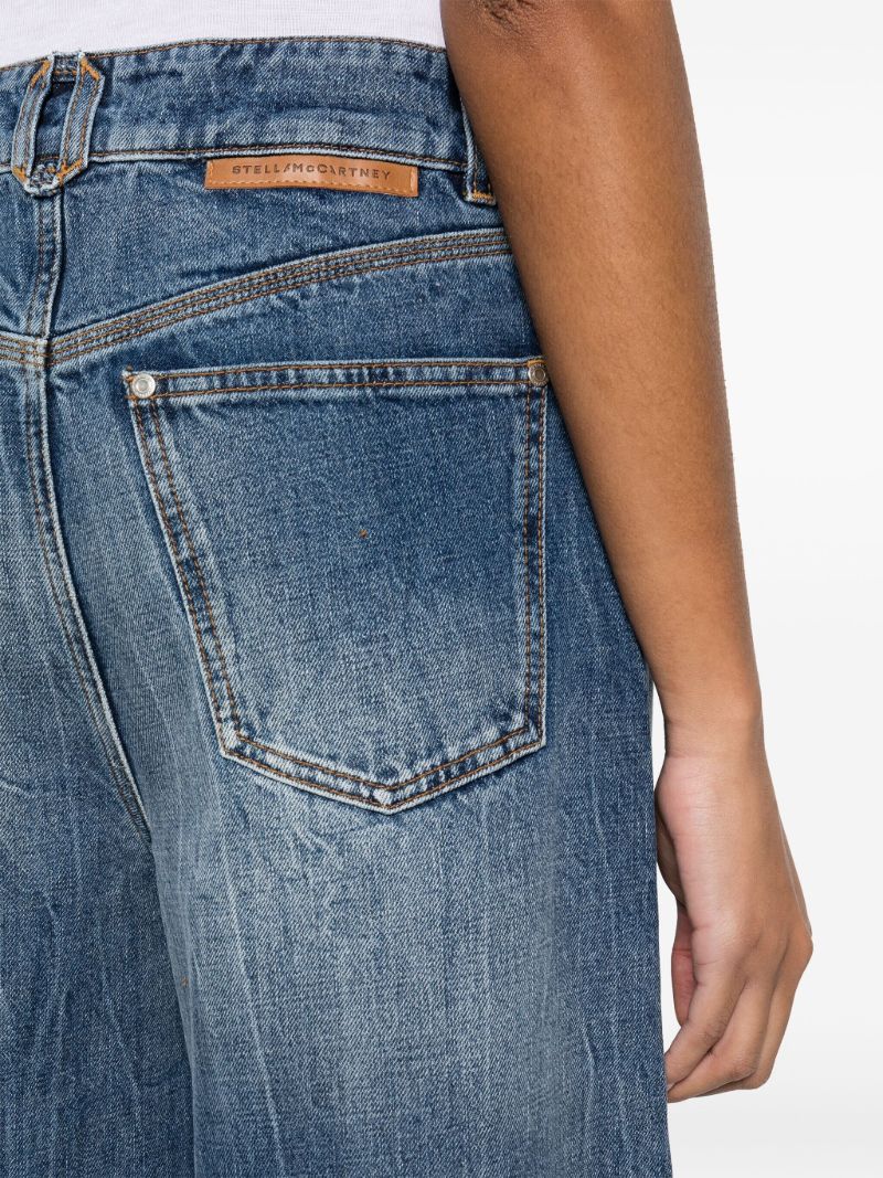 Blue High-rise Wide-leg Jeans