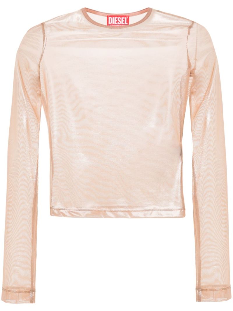 Neutral T-clau-m1 Tulle Top