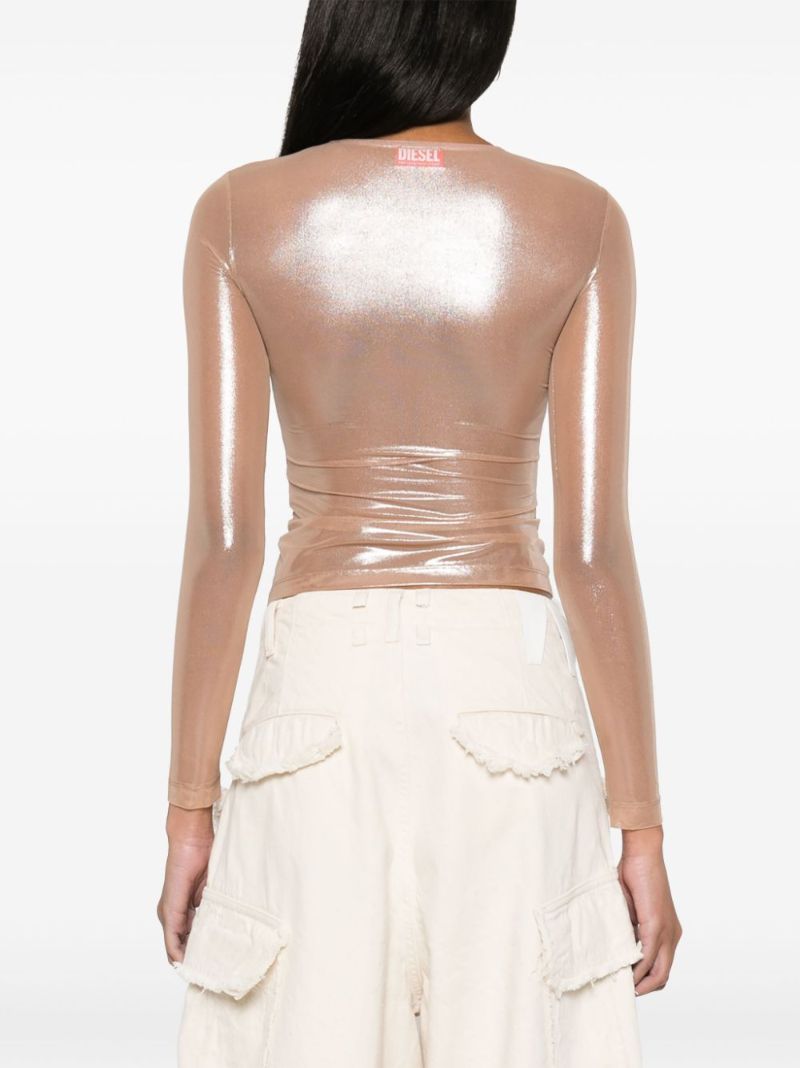 Neutral T-clau-m1 Tulle Top