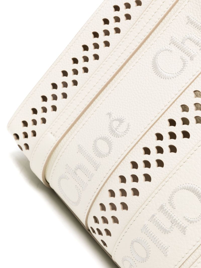Neutral Woody Small Leather Tote Bag