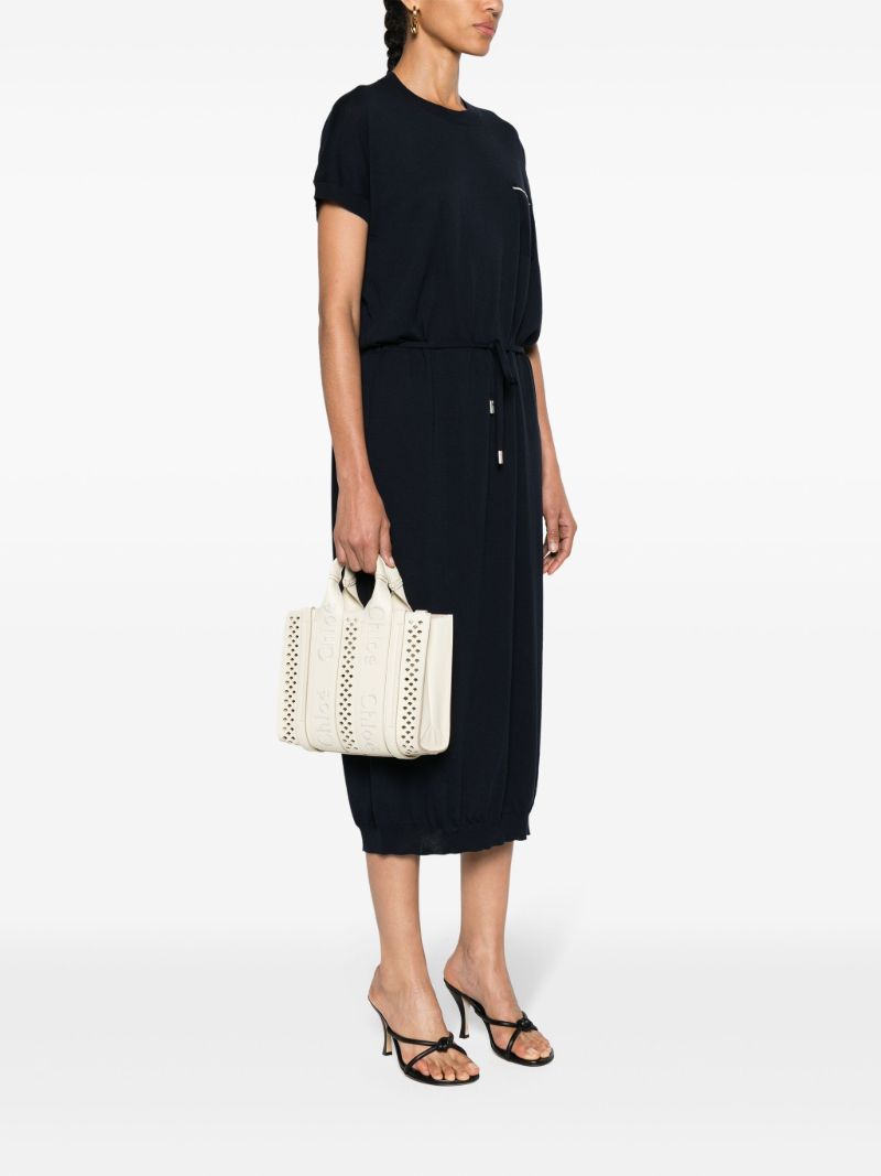 Neutral Woody Small Leather Tote Bag
