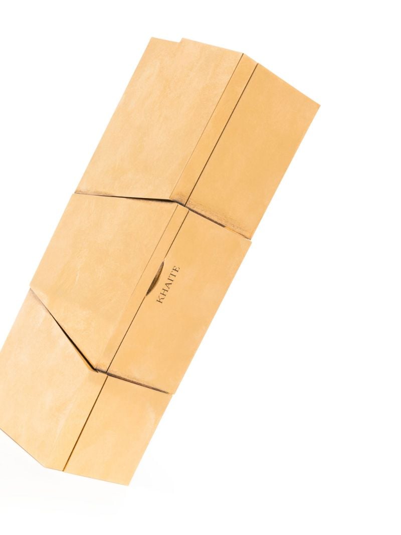 Gold-toned Metal Box Clutch Bag