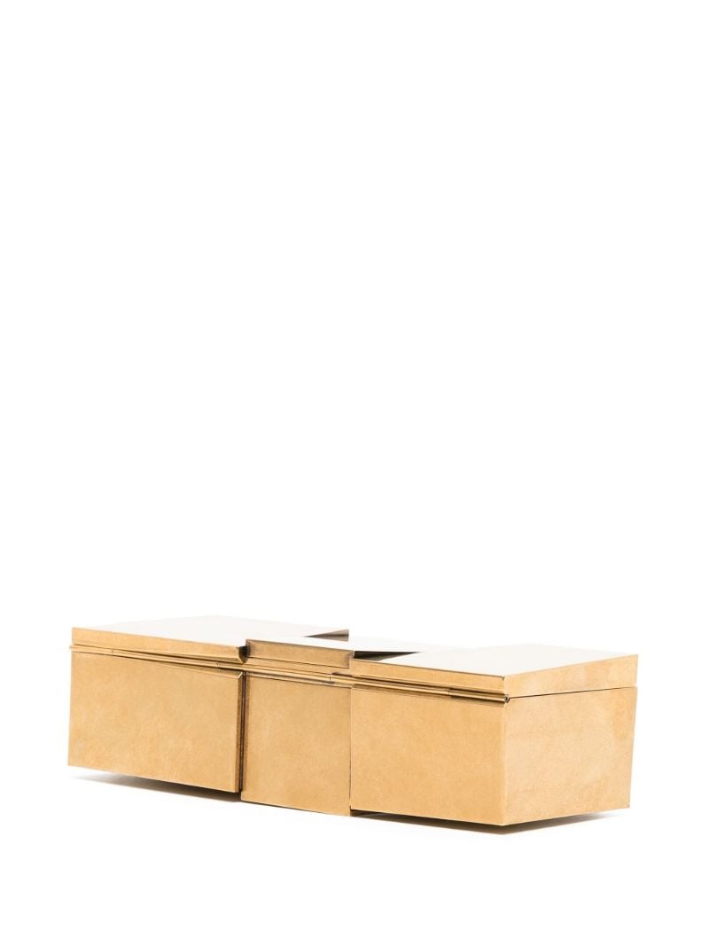 Gold-toned Metal Box Clutch Bag