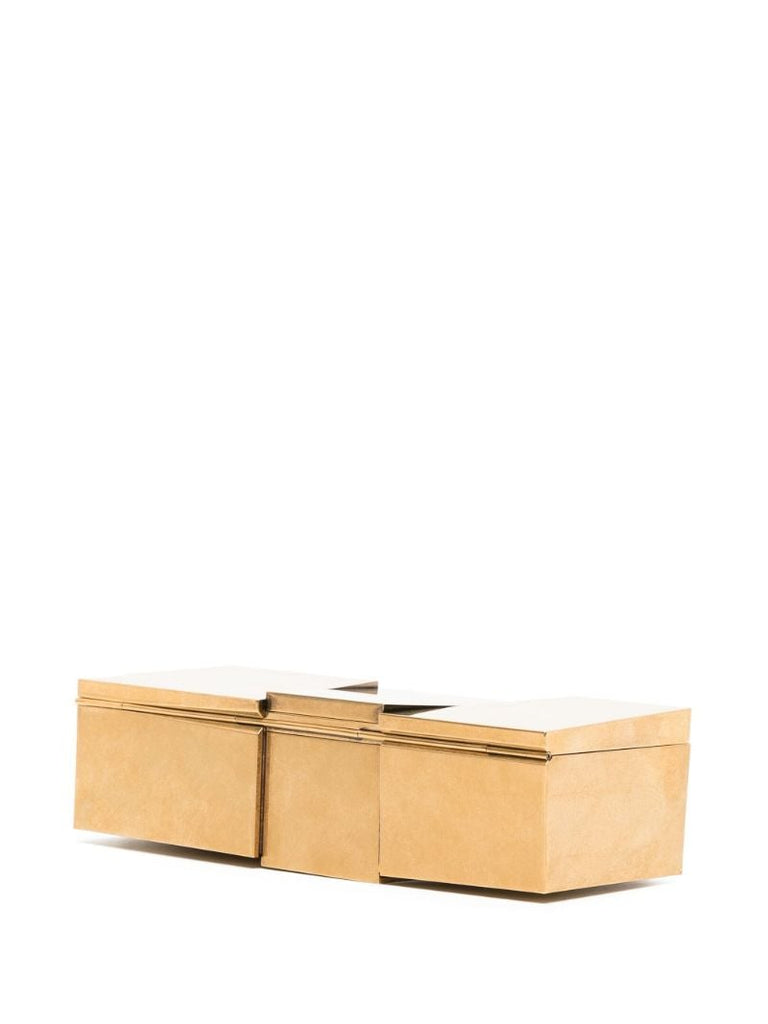 Gold-toned Metal Box Clutch Bag
