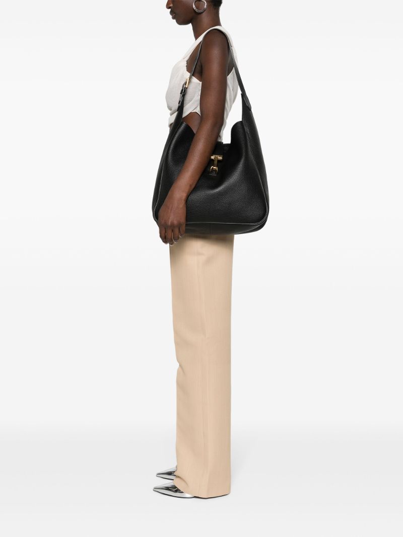 Black Monarch Large Leather Tote Bag