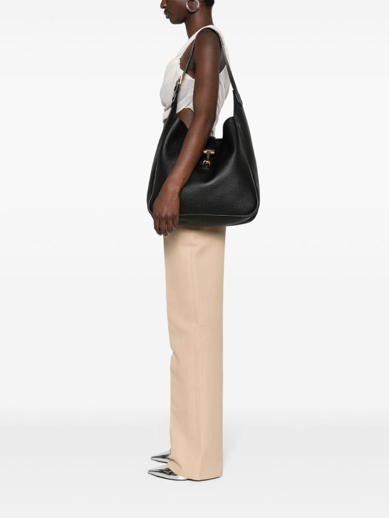 Black Monarch Large Leather Tote Bag
