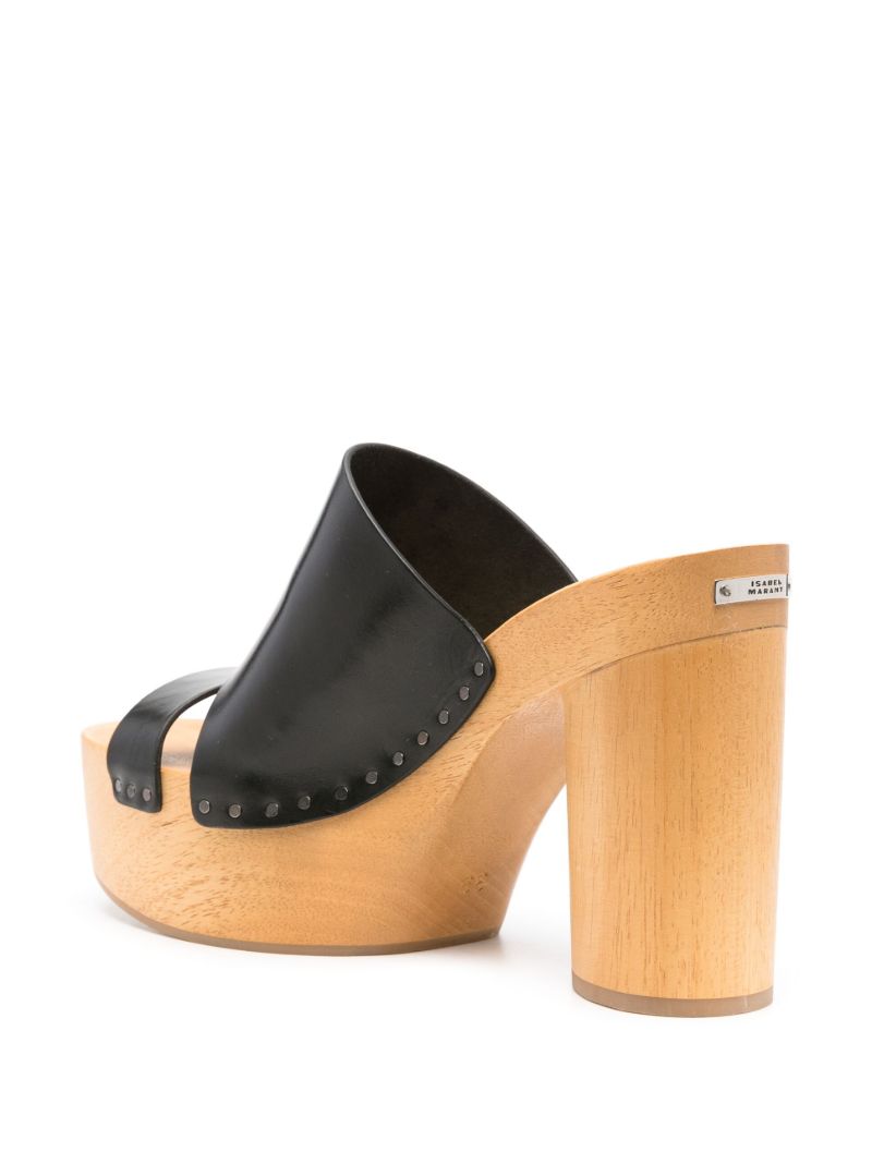 Black Hyun 120mm Leather Platform Clogs