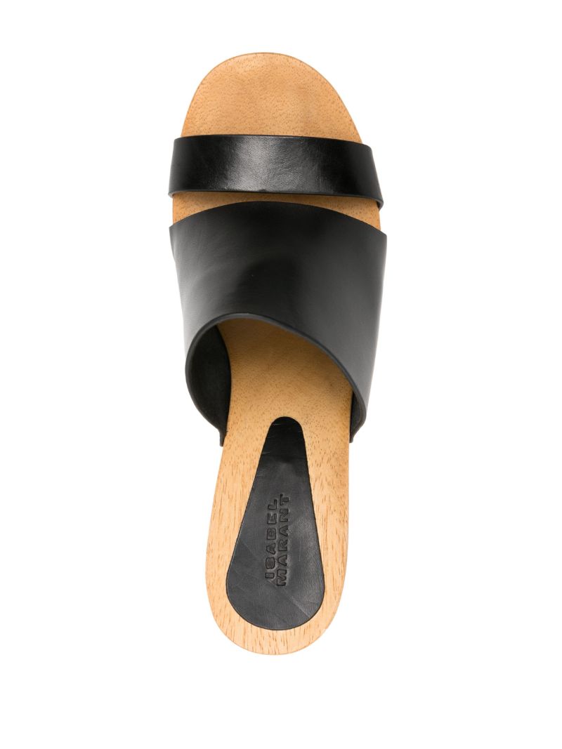 Black Hyun 120mm Leather Platform Clogs