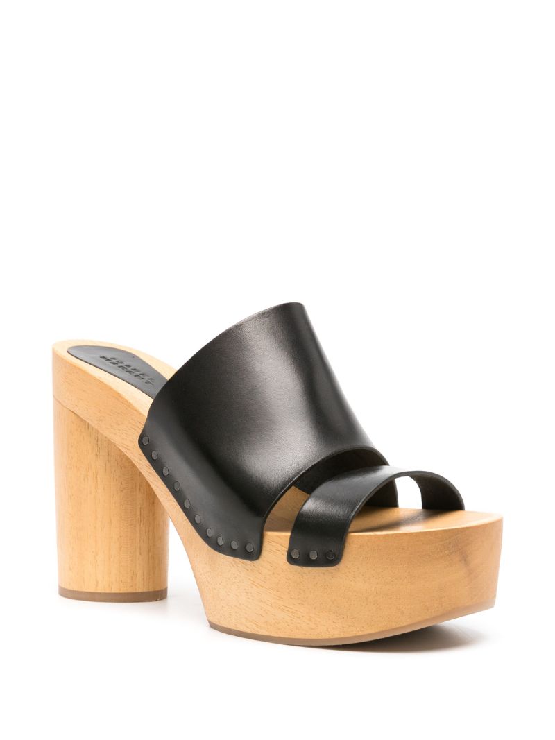 Black Hyun 120mm Leather Platform Clogs
