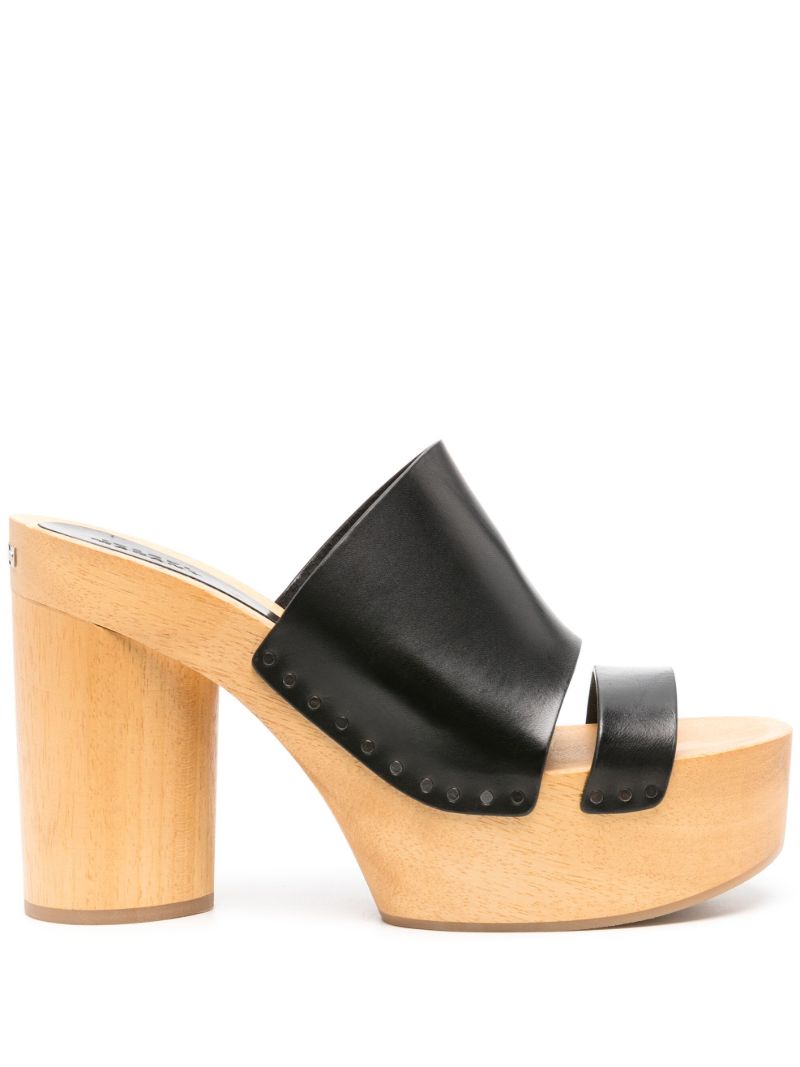 Black Hyun 120mm Leather Platform Clogs