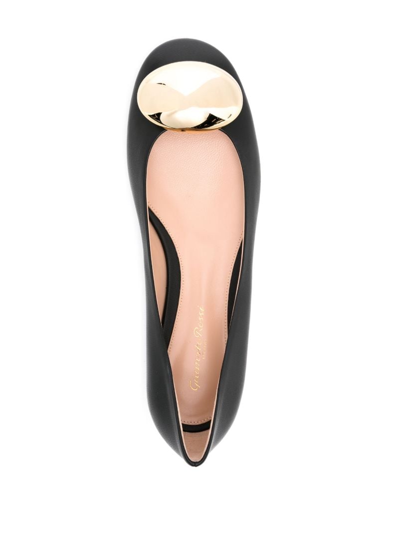 Black Leather Ballet Pumps