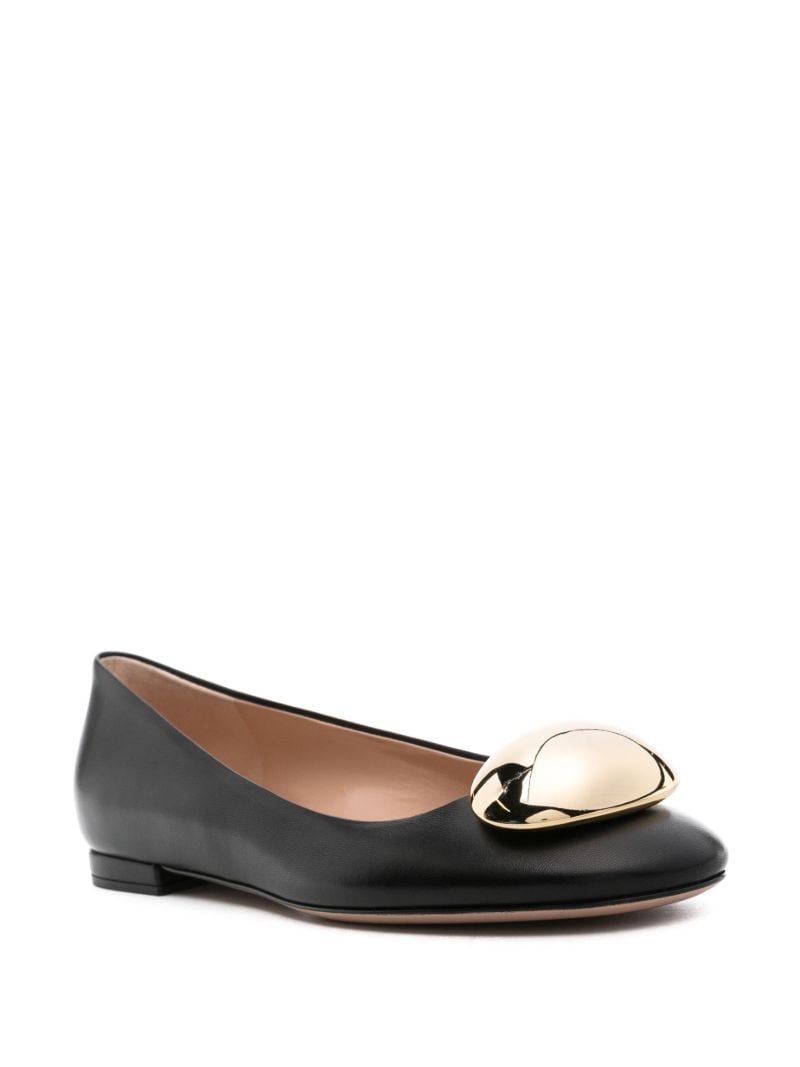 Black Leather Ballet Pumps