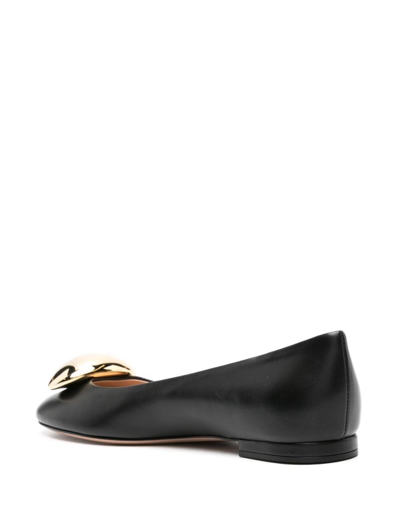 Black Leather Ballet Pumps