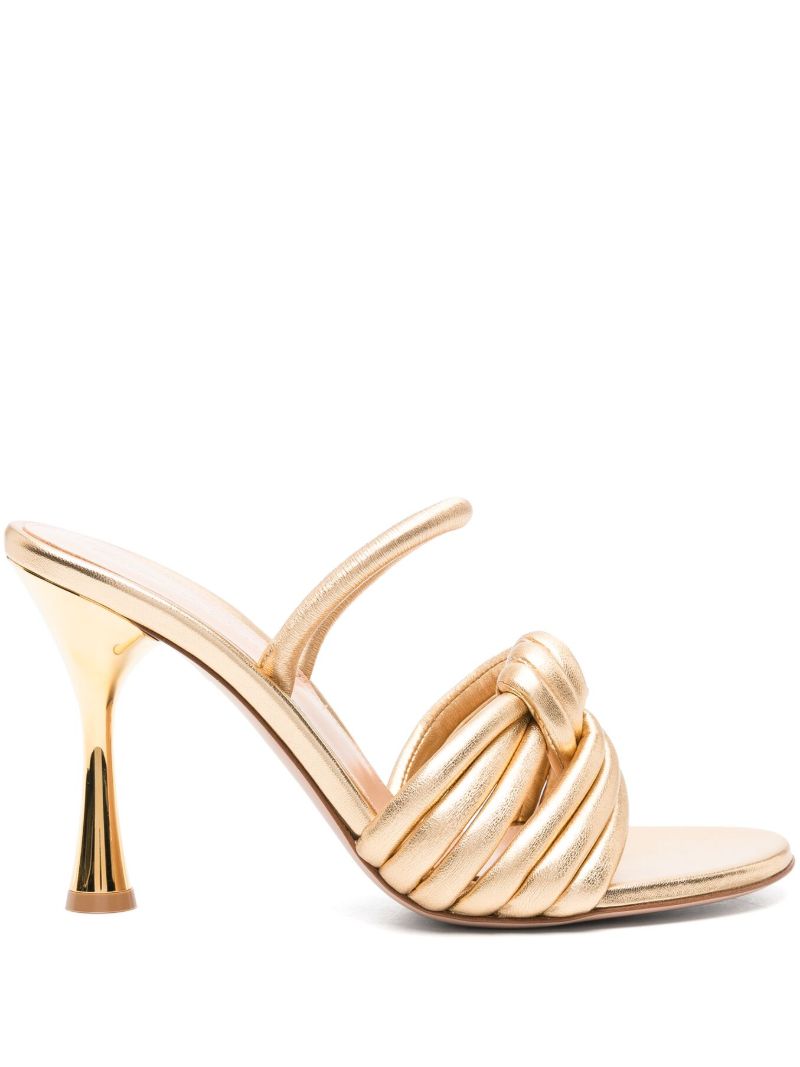 Gold-tone Ottavia 90 Leather Pumps